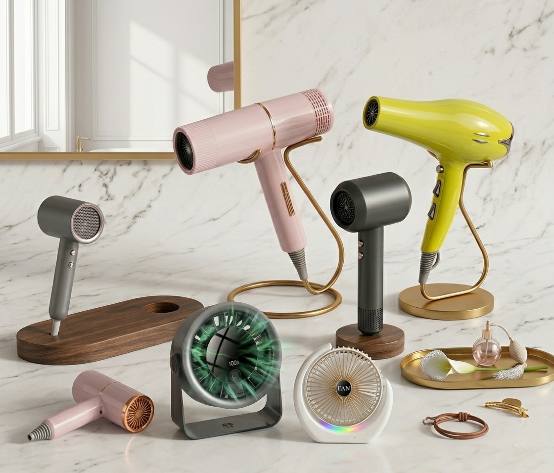 Professional hair dryer in salon setting